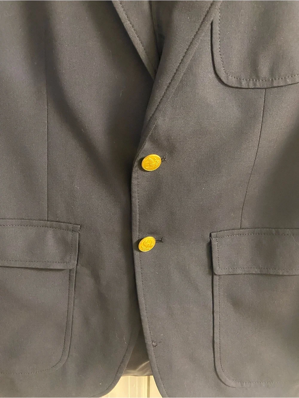 Brooks Brothers Loro Piana Navy Blazer with Gold Buttons Boys 14